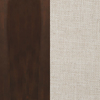 Martha Stewart Jett King Size Solid Wood Platform Bed w/Upholstered Base/Inset Paneled Headboard, Dark Brown/Beige MG-0900271F-K-DKBRN-BG-MS